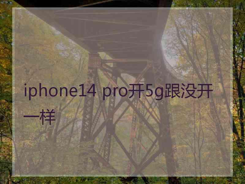 iphone14 pro开5g跟没开一样