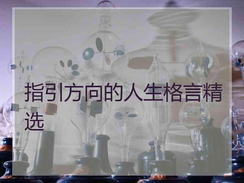 指引方向的人生格言精选