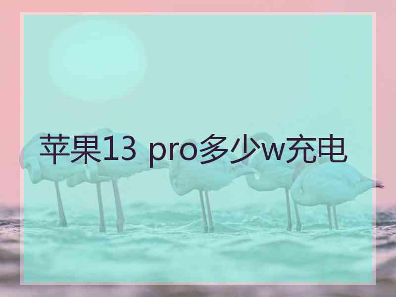 苹果13 pro多少w充电