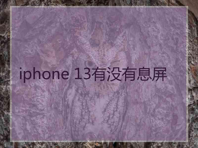 iphone 13有没有息屏