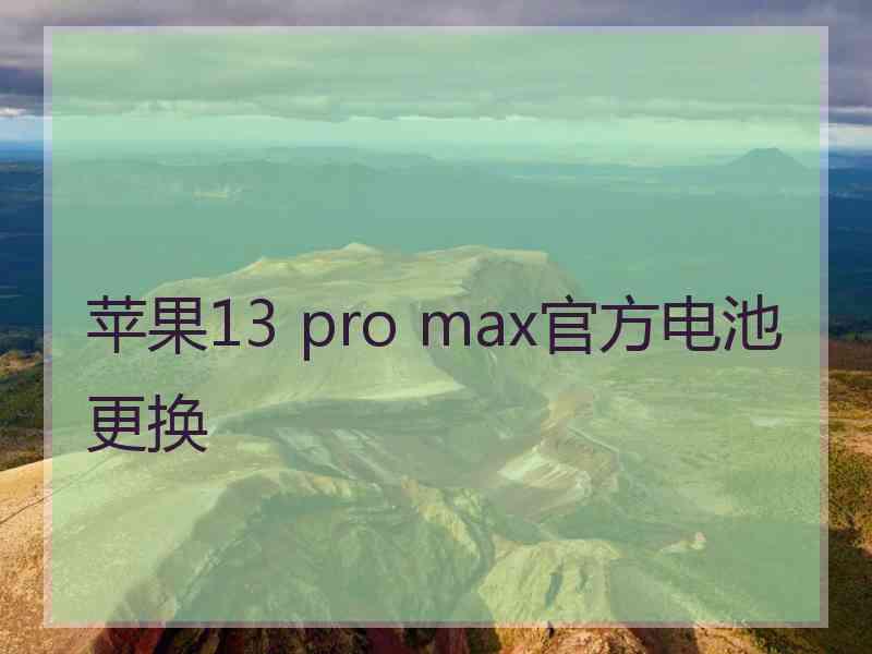 苹果13 pro max官方电池更换