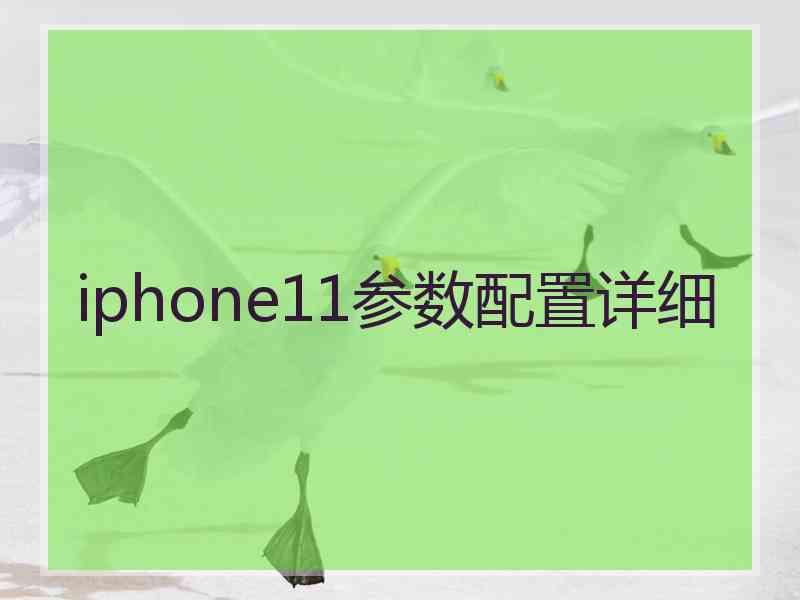 iphone11参数配置详细