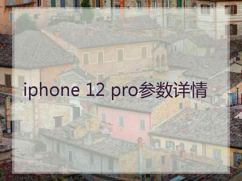 iphone 12 pro参数详情