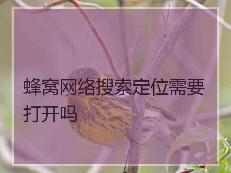 蜂窝网络搜索定位需要打开吗