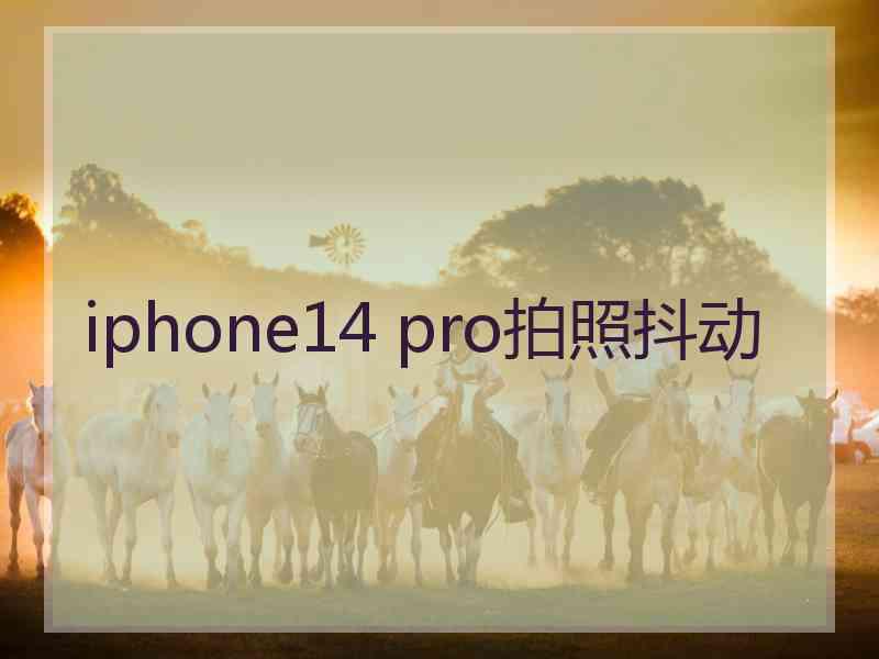 iphone14 pro拍照抖动