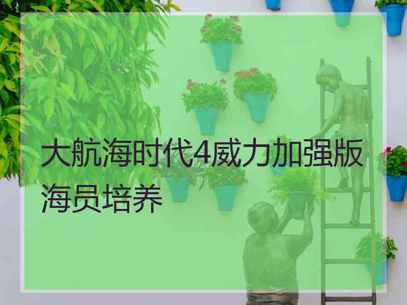 大航海时代4威力加强版海员培养