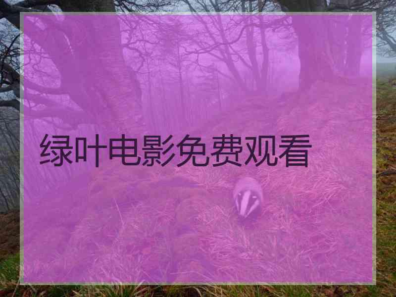 绿叶电影免费观看