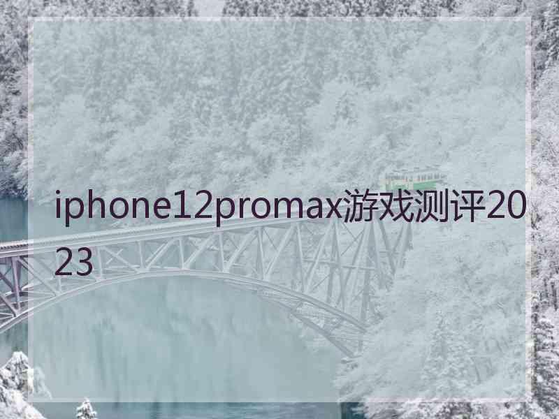 iphone12promax游戏测评2023