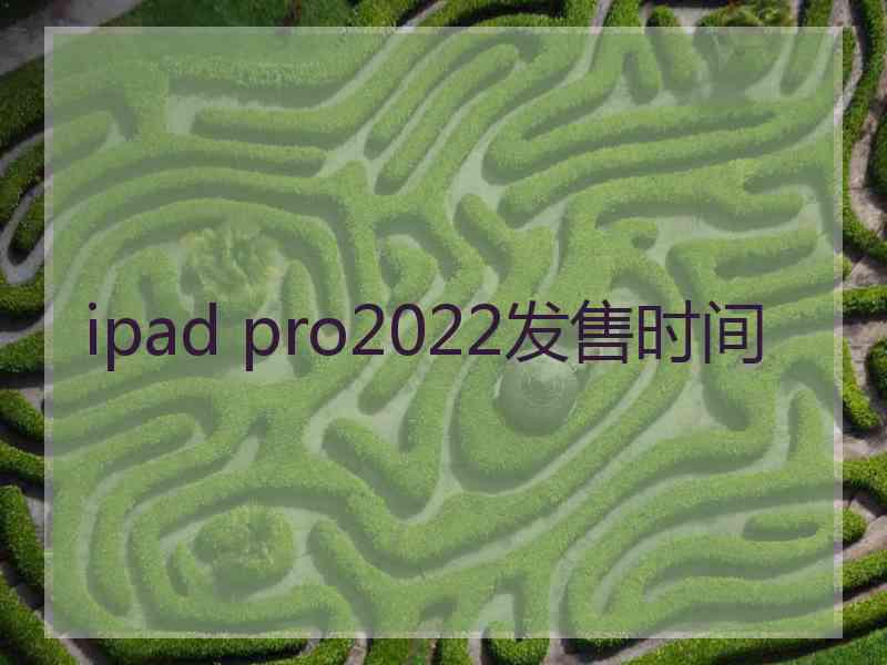 ipad pro2022发售时间