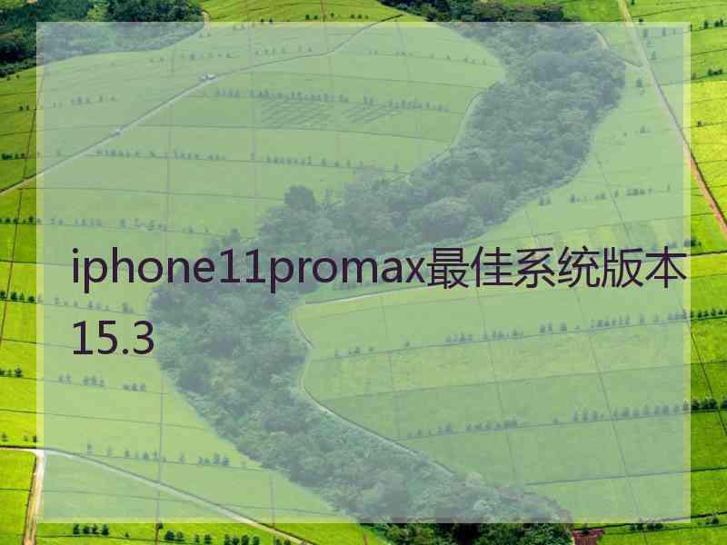 iphone11promax最佳系统版本15.3