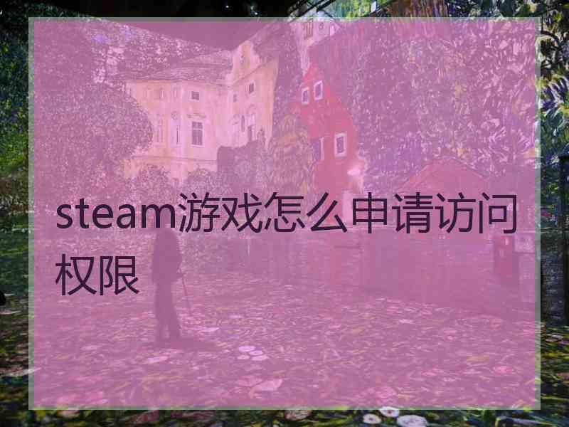 steam游戏怎么申请访问权限