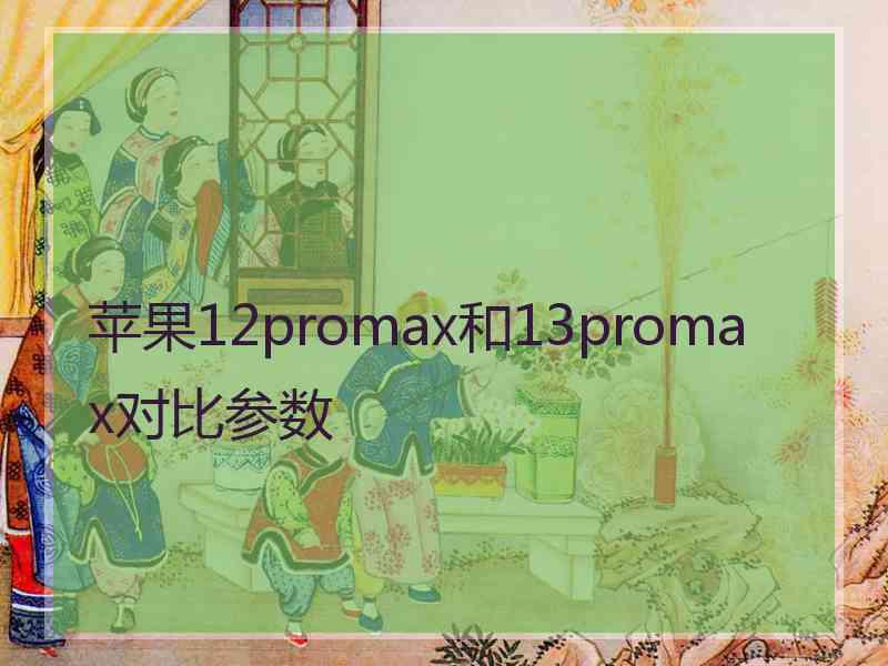 苹果12promax和13promax对比参数