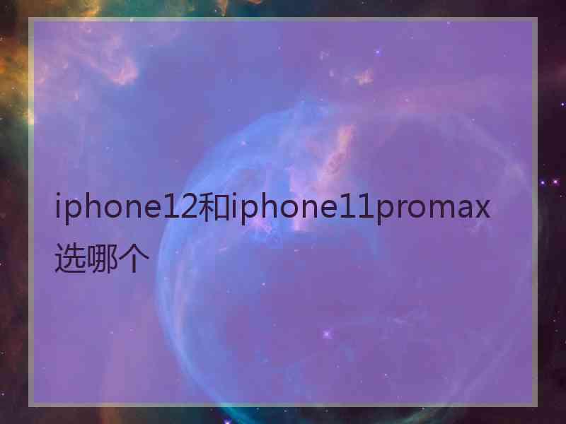 iphone12和iphone11promax选哪个