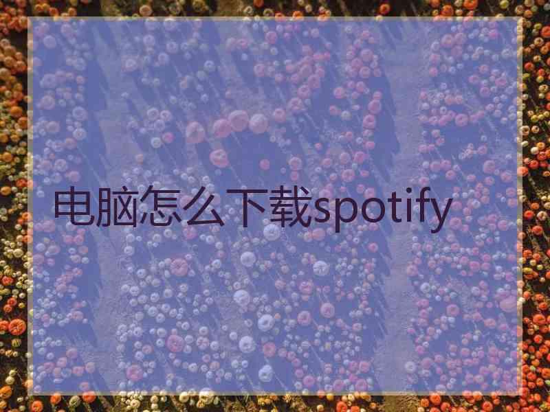 电脑怎么下载spotify