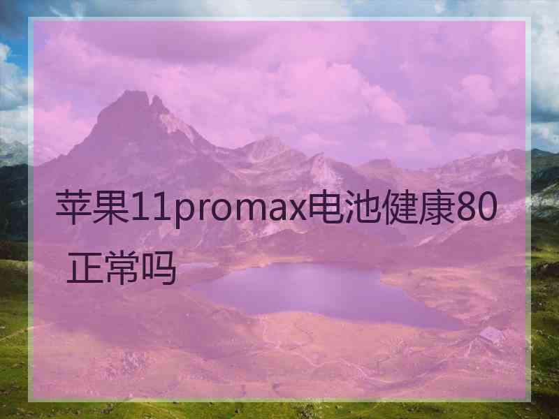 苹果11promax电池健康80 正常吗