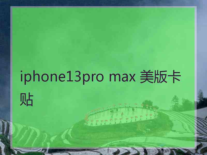 iphone13pro max 美版卡贴