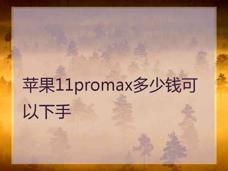 苹果11promax多少钱可以下手