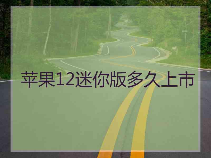 苹果12迷你版多久上市