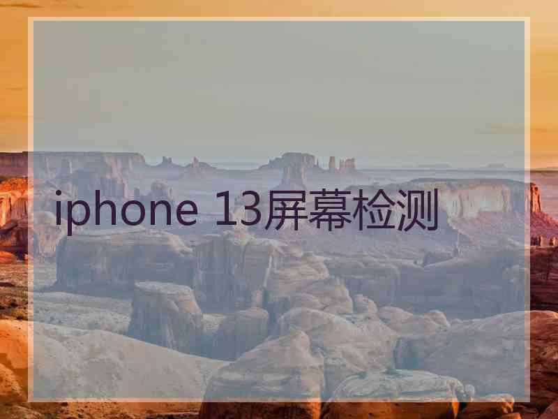 iphone 13屏幕检测