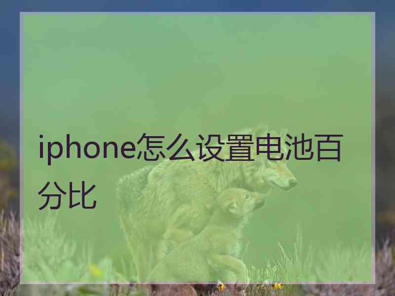 iphone怎么设置电池百分比