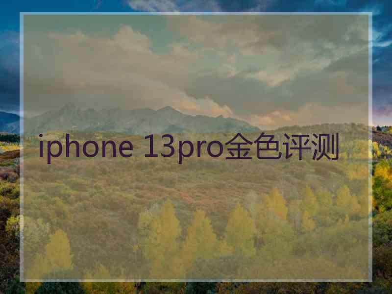 iphone 13pro金色评测