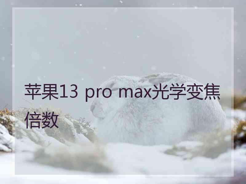 苹果13 pro max光学变焦倍数