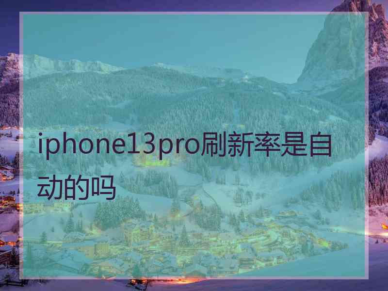 iphone13pro刷新率是自动的吗