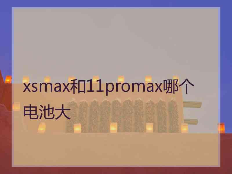 xsmax和11promax哪个电池大