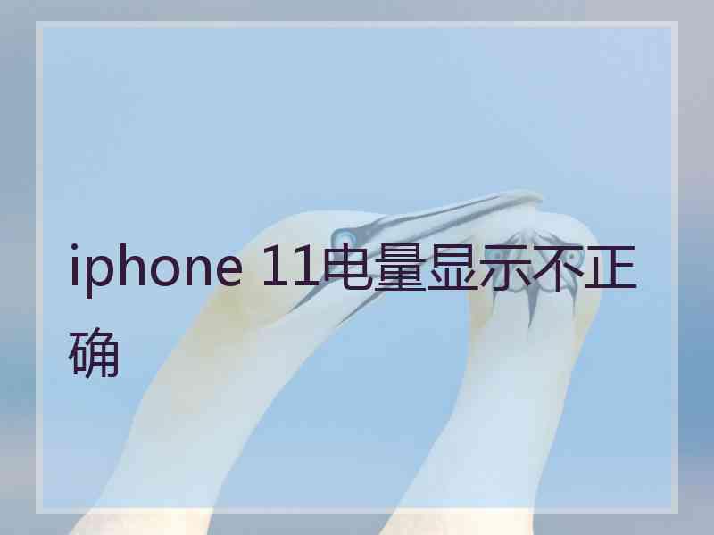 iphone 11电量显示不正确