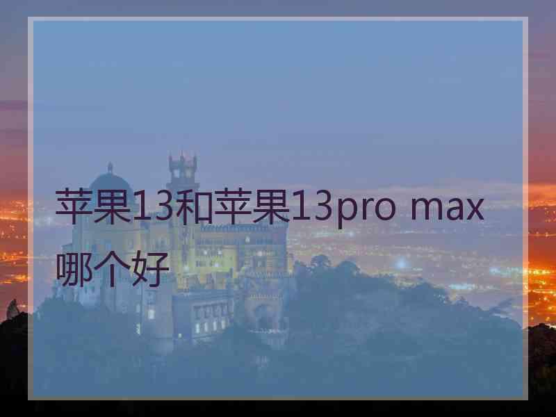 苹果13和苹果13pro max哪个好