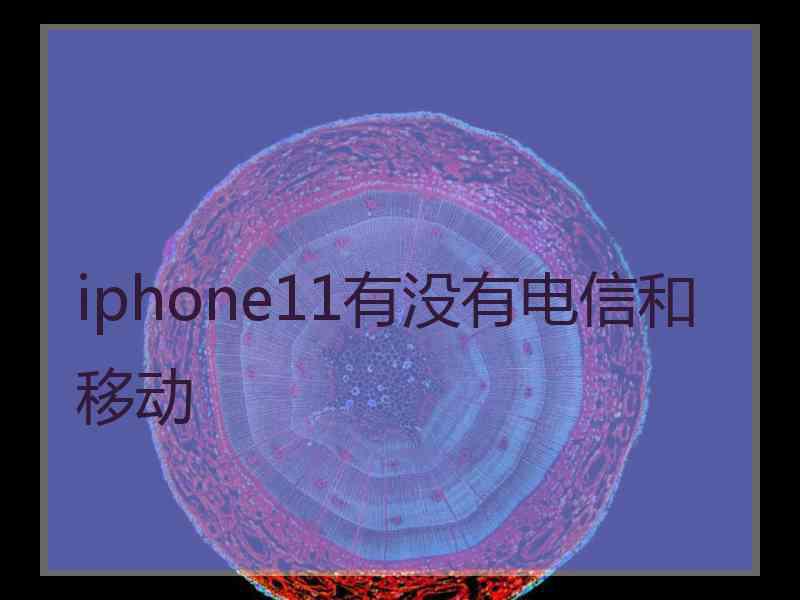 iphone11有没有电信和移动