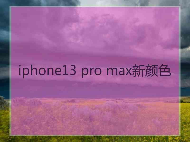 iphone13 pro max新颜色