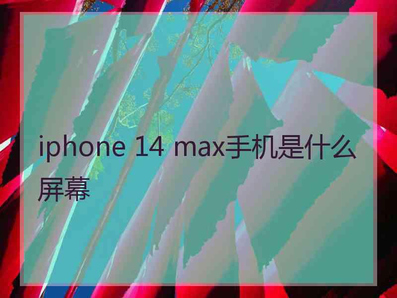 iphone 14 max手机是什么屏幕