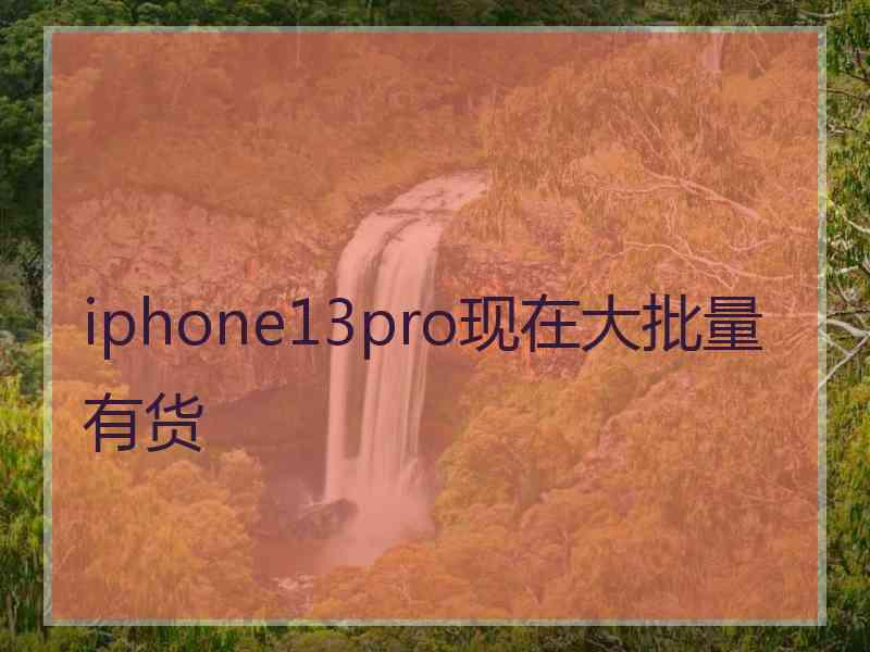 iphone13pro现在大批量有货