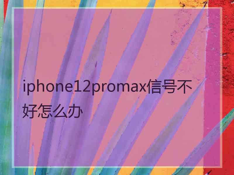 iphone12promax信号不好怎么办