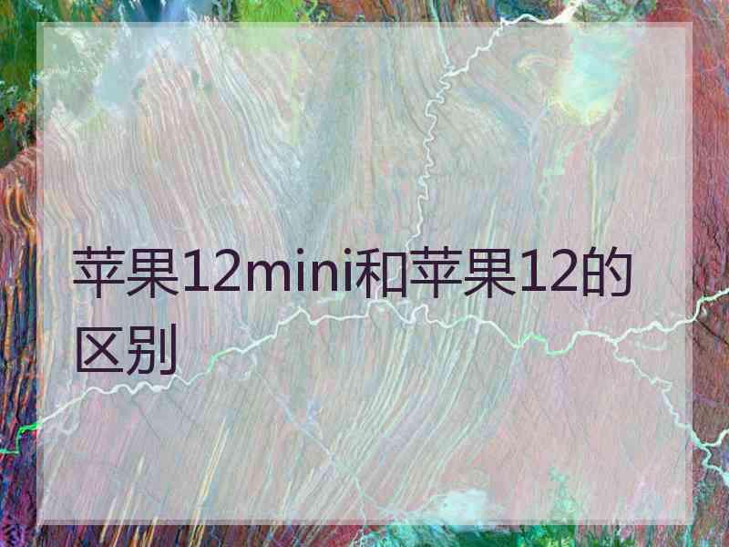 苹果12mini和苹果12的区别