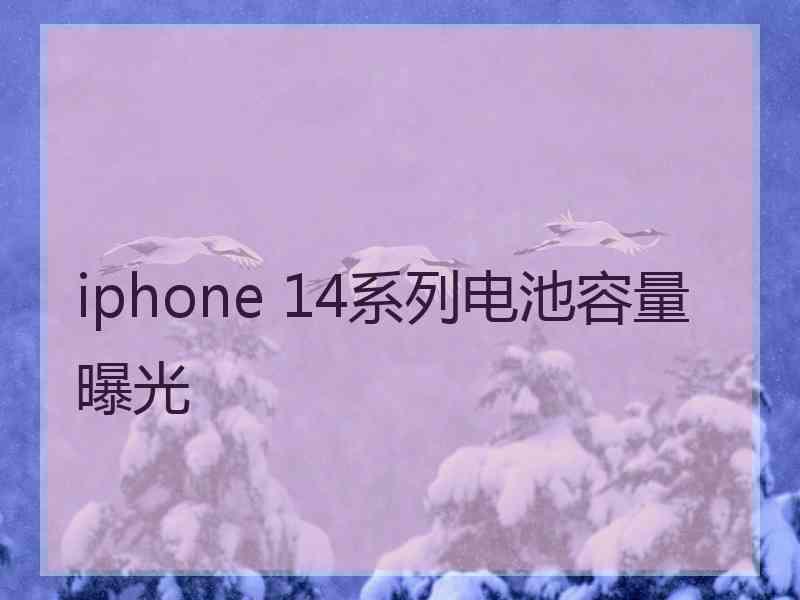 iphone 14系列电池容量曝光