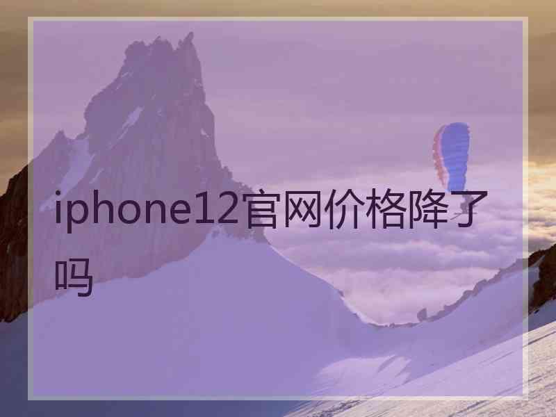 iphone12官网价格降了吗