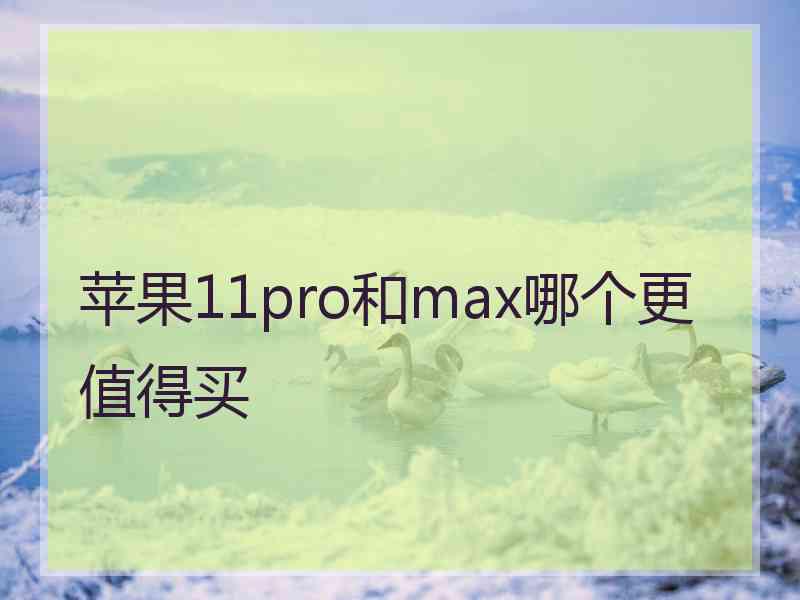 苹果11pro和max哪个更值得买