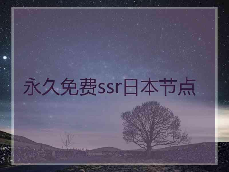 永久免费ssr日本节点