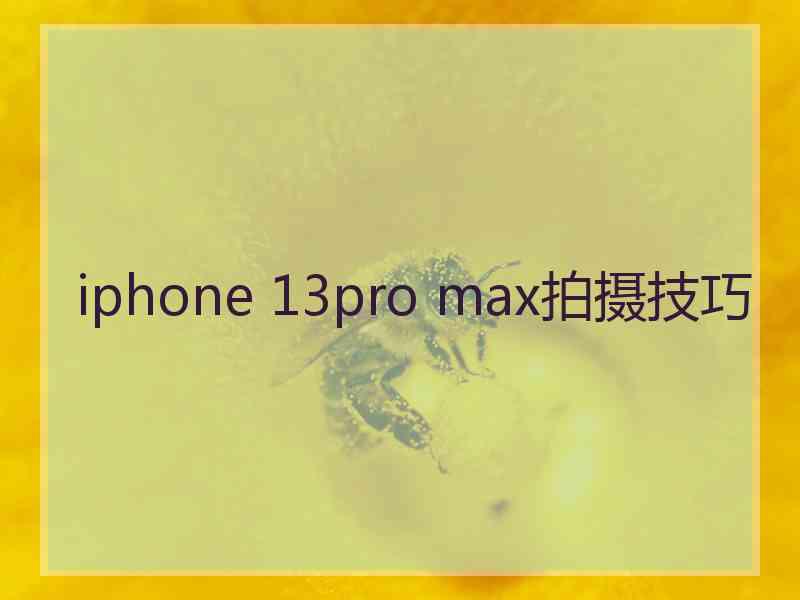 iphone 13pro max拍摄技巧