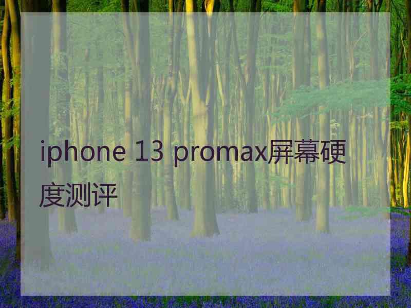 iphone 13 promax屏幕硬度测评