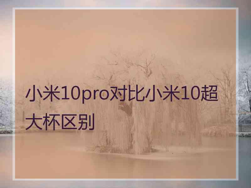 小米10pro对比小米10超大杯区别