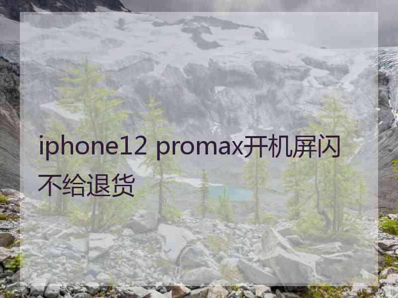 iphone12 promax开机屏闪不给退货