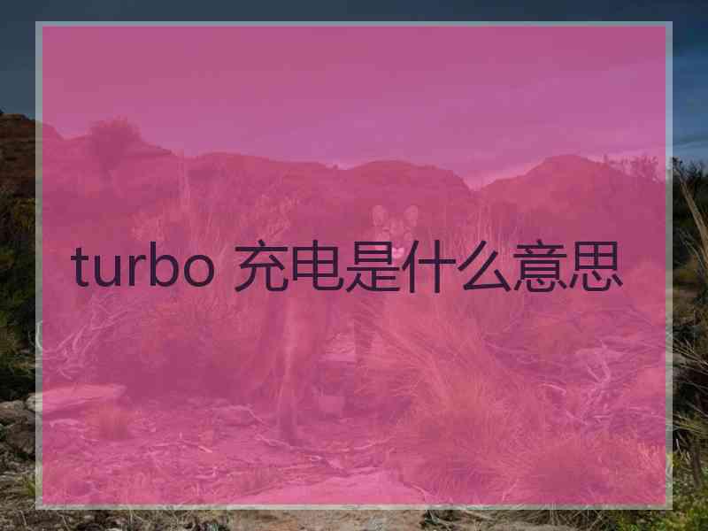 turbo 充电是什么意思