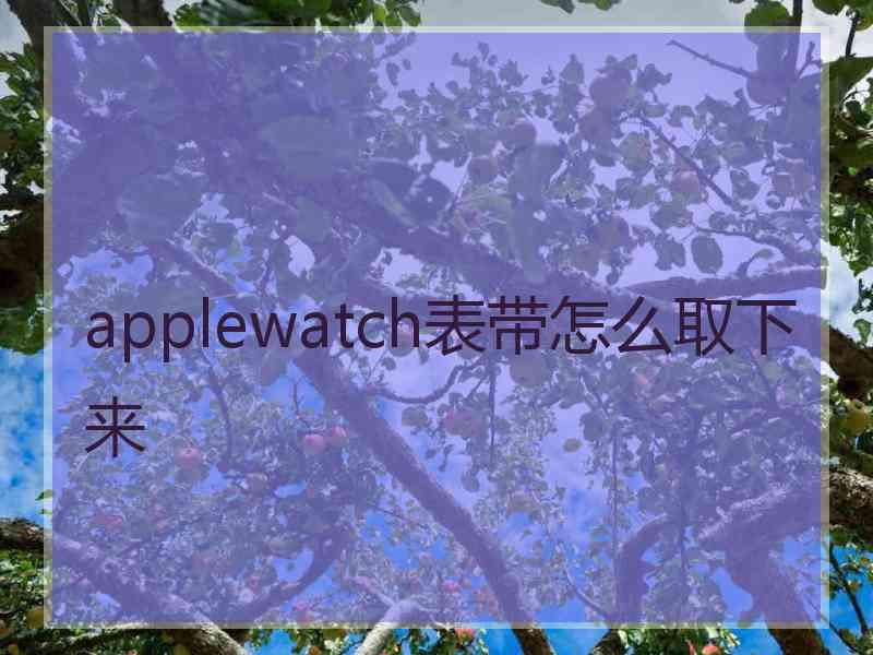 applewatch表带怎么取下来