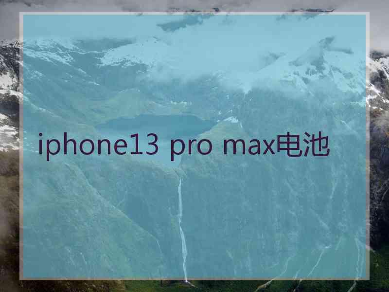 iphone13 pro max电池