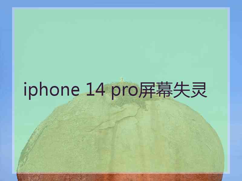 iphone 14 pro屏幕失灵