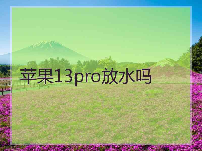 苹果13pro放水吗