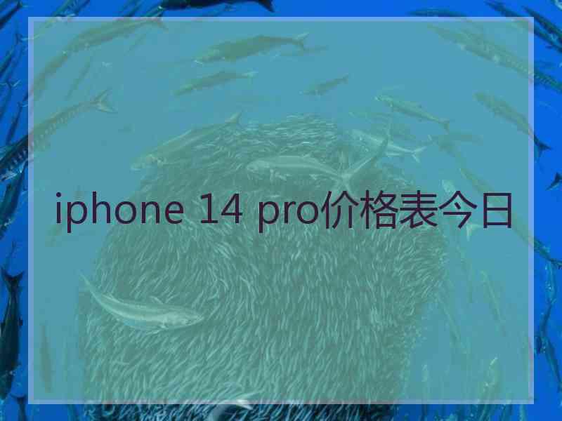 iphone 14 pro价格表今日